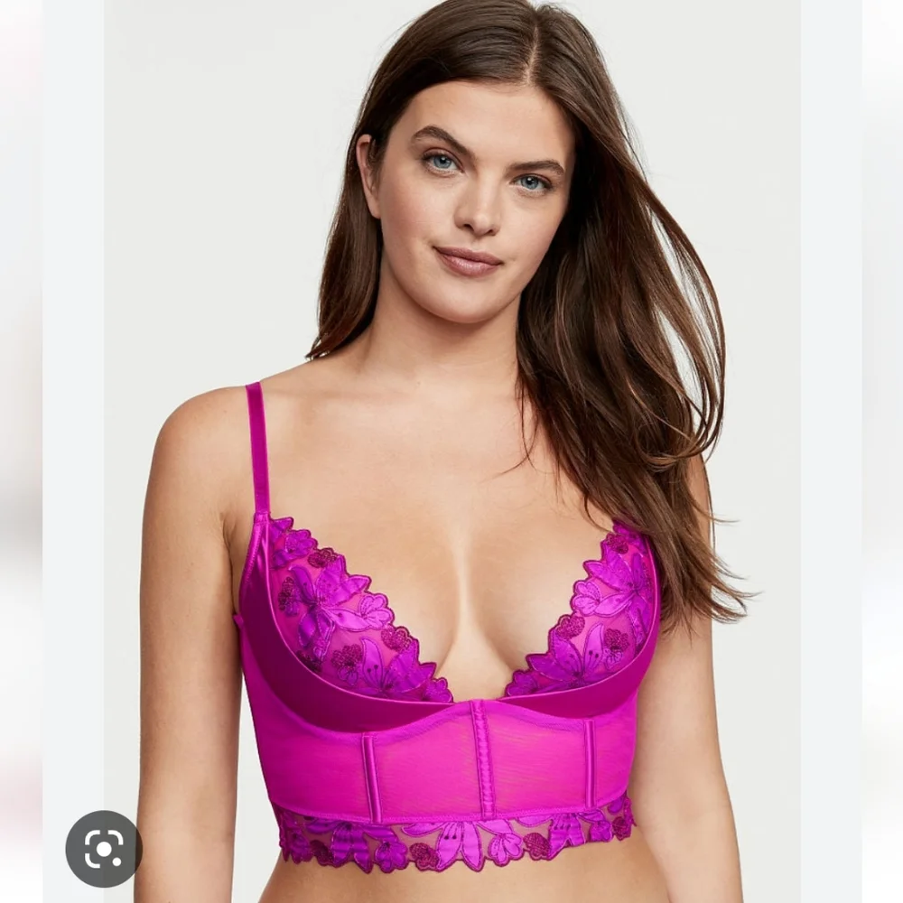 VS Very Sexy Floral Embroidered Quarter Cup Corset Top. - Picture 1 of 10
